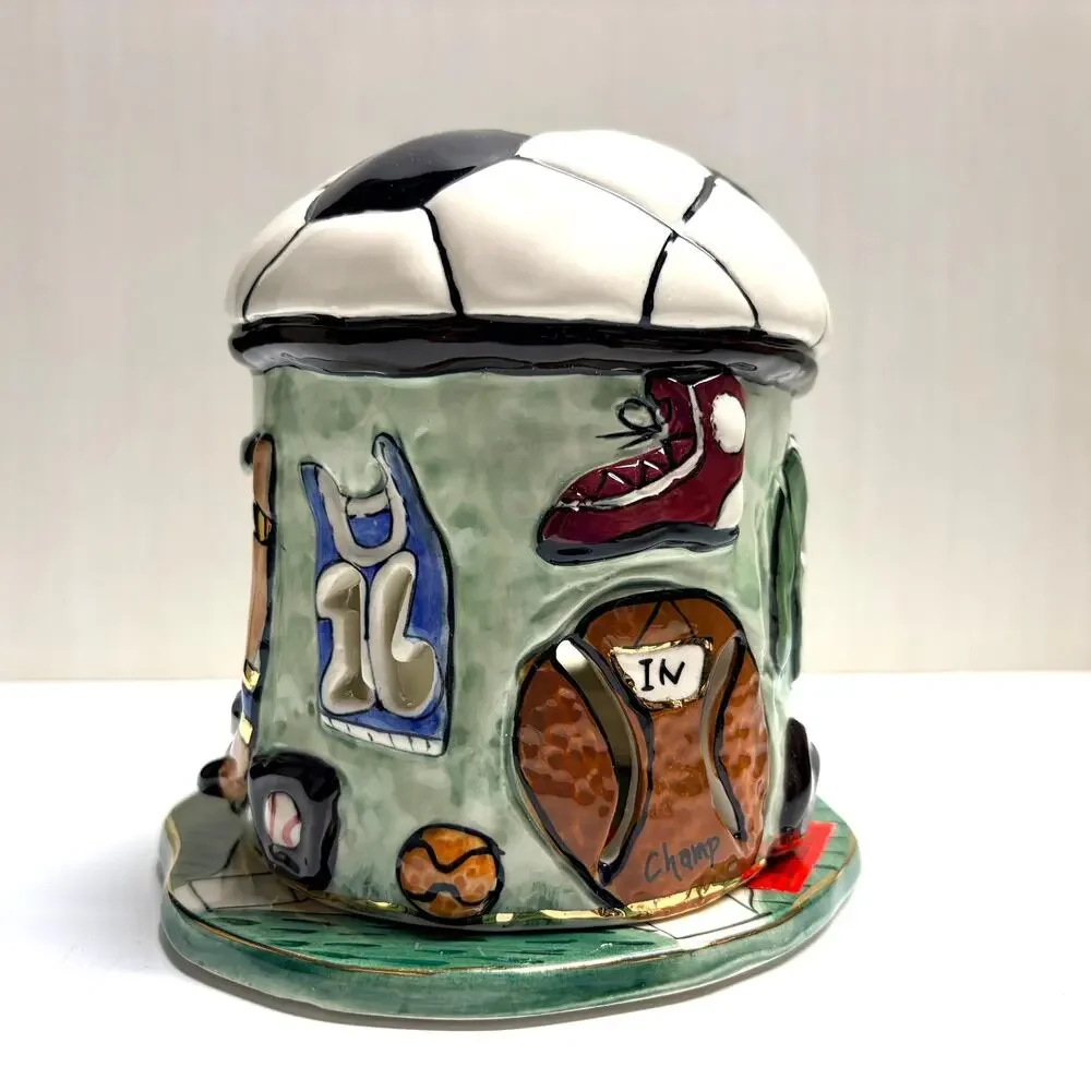 Vintage Blue Sky Clayworks Heather Goldmic Sports Dome Tea Light Holder T Lite